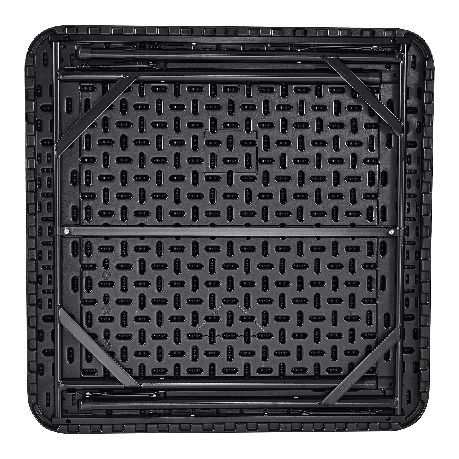 Mahjong Table 4 Player Folding Card Table & 4 Cup Holders Chip Trays Black_voghion.com